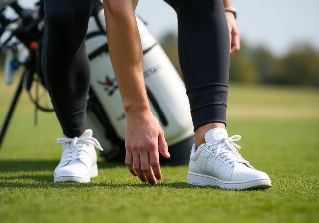Esercizi di stretching sul campo da golf